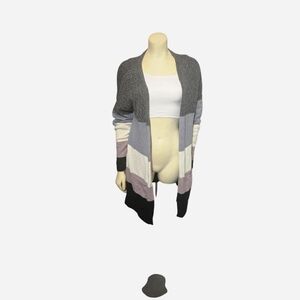 Pink Rose Multicolor‎ Striped Cardigan
